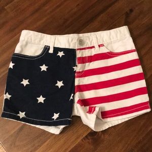 Girls flag shorts